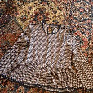 Zara Basic Multicolor Houndstooth Top